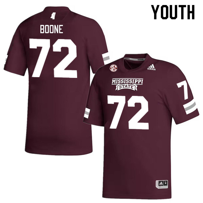 Youth #72 Canon Boone Mississippi State Bulldogs College Football Jerseys Stitched Sale-Maroon